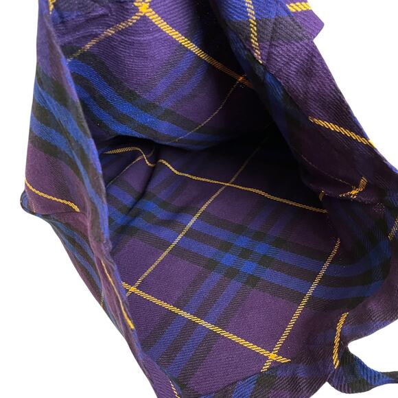 Burberry Purple Check Recycled Cotton Large Shopper Tote Bag - Picture 4 of 10